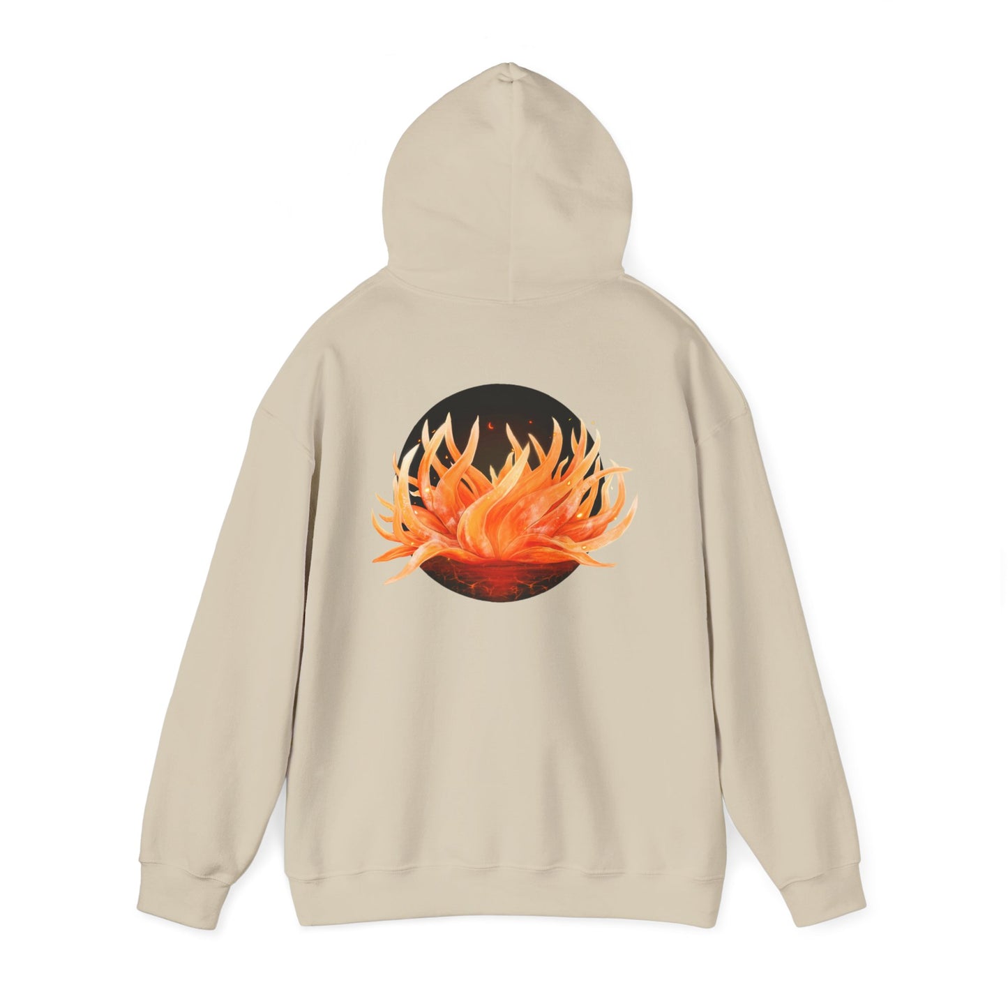 Blooming flower Graphic Hoodie | Back Print Skull with ROT flower