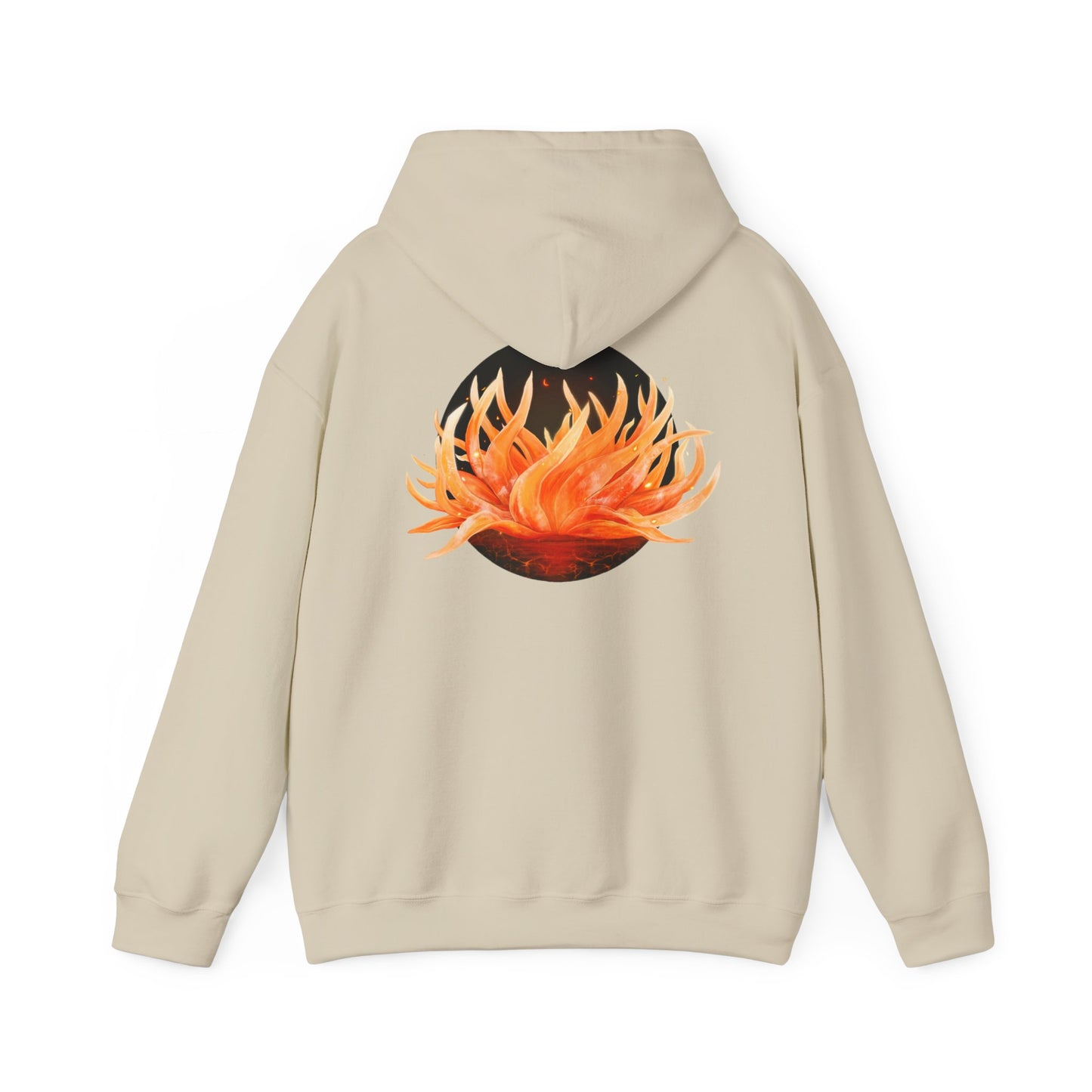 Blooming flower Graphic Hoodie | Back Print Skull with ROT flower