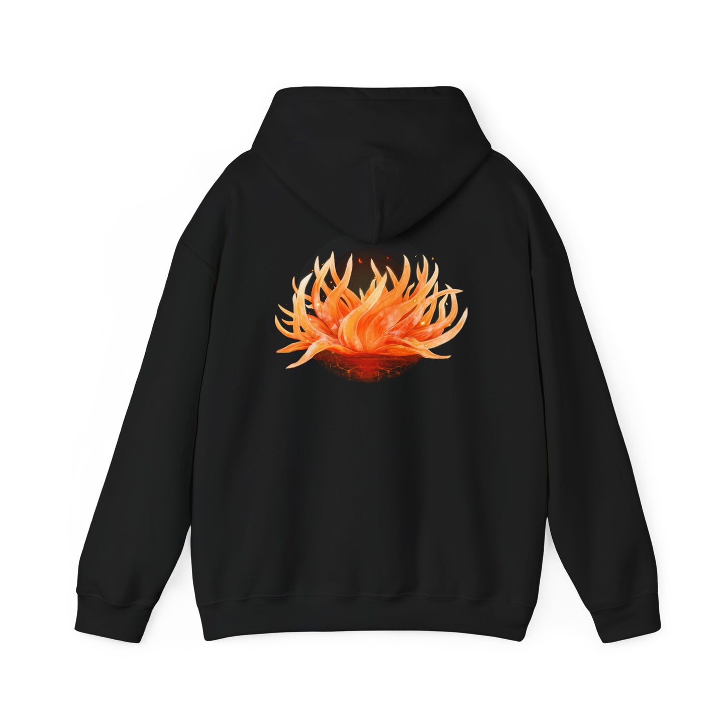 Blooming flower Graphic Hoodie | Back Print Skull with ROT flower
