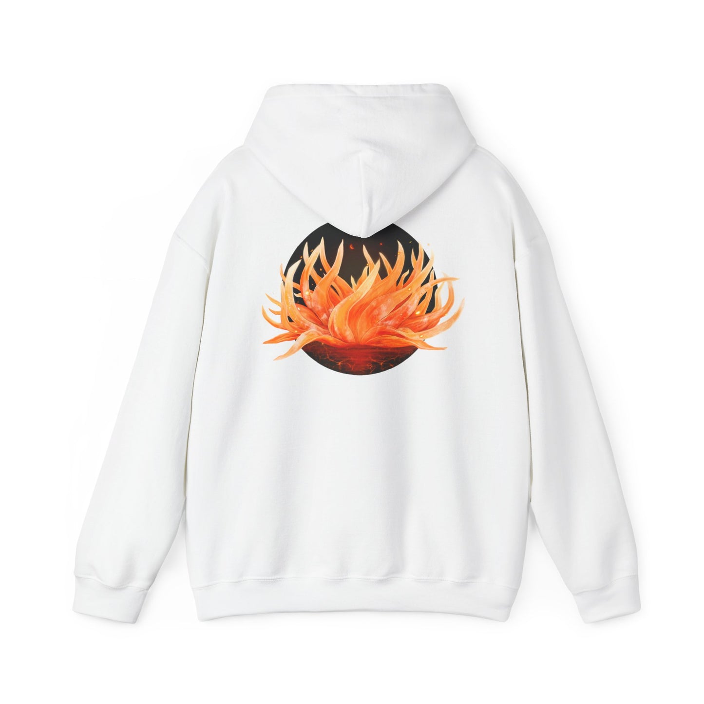 Blooming flower Graphic Hoodie | Back Print Skull with ROT flower