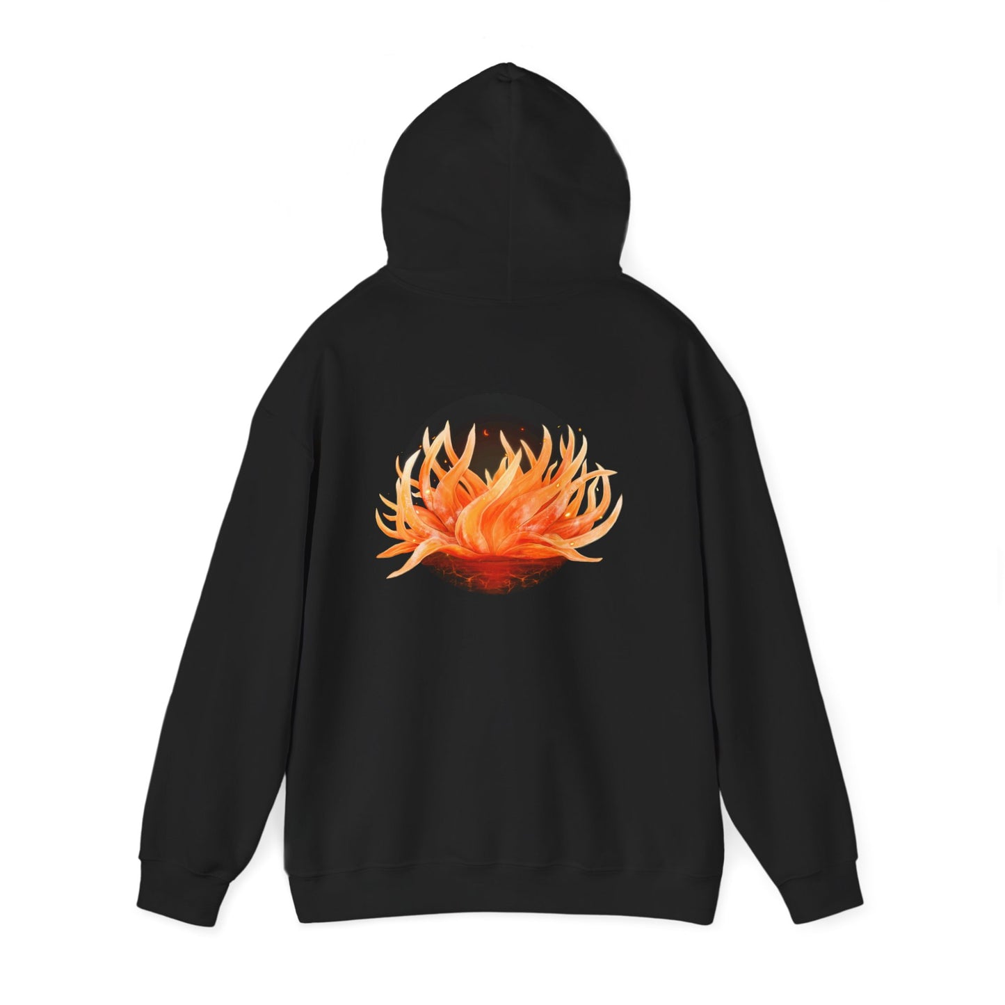 Blooming flower Graphic Hoodie | Back Print Skull with ROT flower