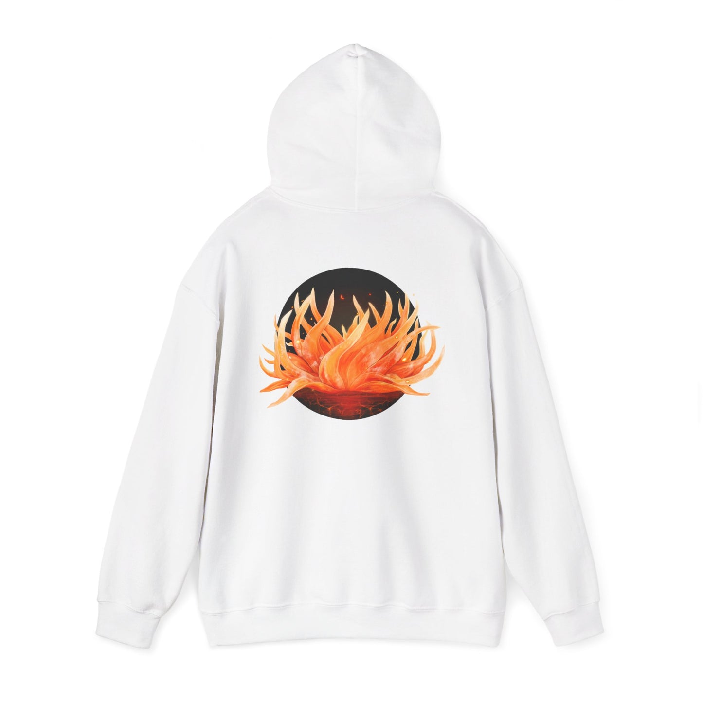 Blooming flower Graphic Hoodie | Back Print Skull with ROT flower