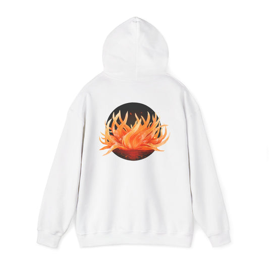 Blooming flower Graphic Hoodie | Back Print Skull with ROT flower
