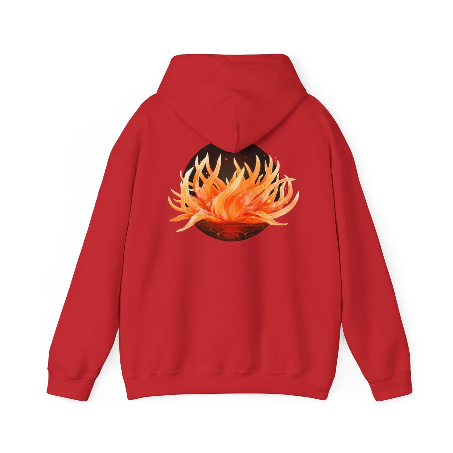 Blooming flower Graphic Hoodie | Back Print Skull with ROT flower